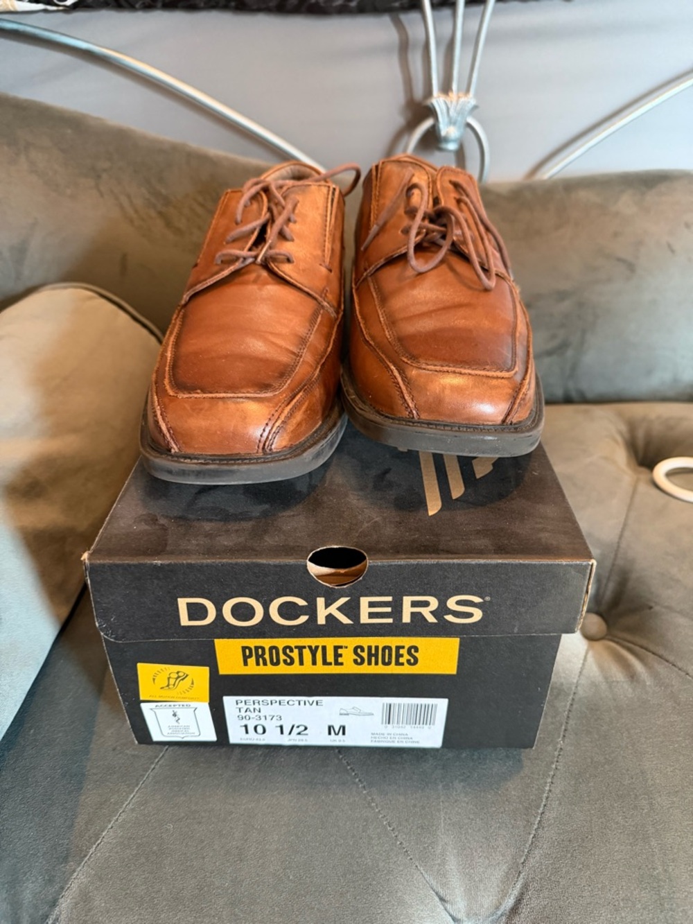 Dockers Tan Leather Lace-Up Derby Shoes